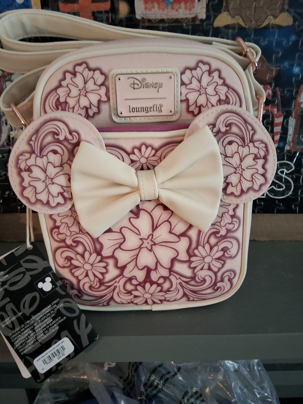 Disney x Loungefly Pink Floral Minnie Crossbody Bag